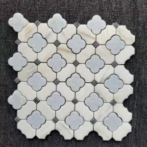 SC SNQ251302 Oriental White Marble Lantern Design Waterjet Mosaic Tile 1